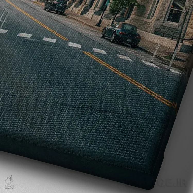 تابلو مرکز شهر آگوستا I اثر جان بیلوس - نمای نزدیک بافت بوم