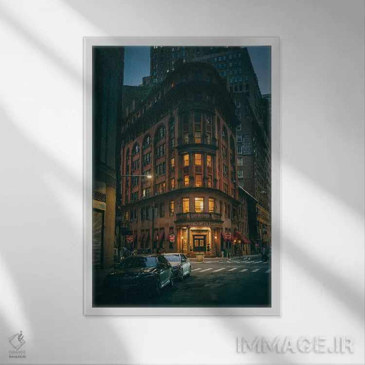 تابلو Fidi,رستوران دلمونیکو، فیدی (منطقه مالی نیویورک) اثر جان بیلوس - نمای قابدار سفید