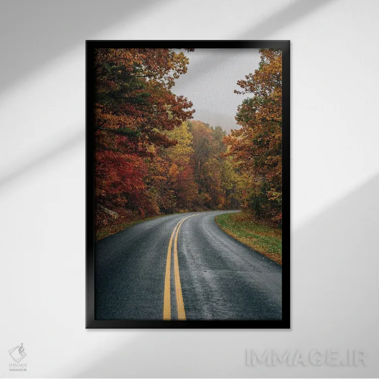 تابلو پاییز در بلو ریج اثر جان بیلوس - نمای قابدار مشکی