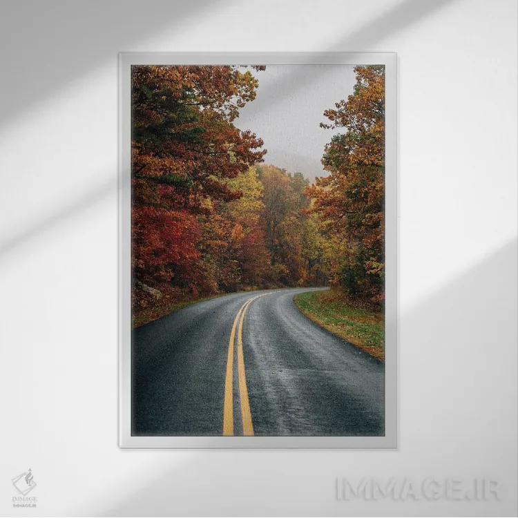 تابلو پاییز در بلو ریج اثر جان بیلوس - نمای قابدار سفید