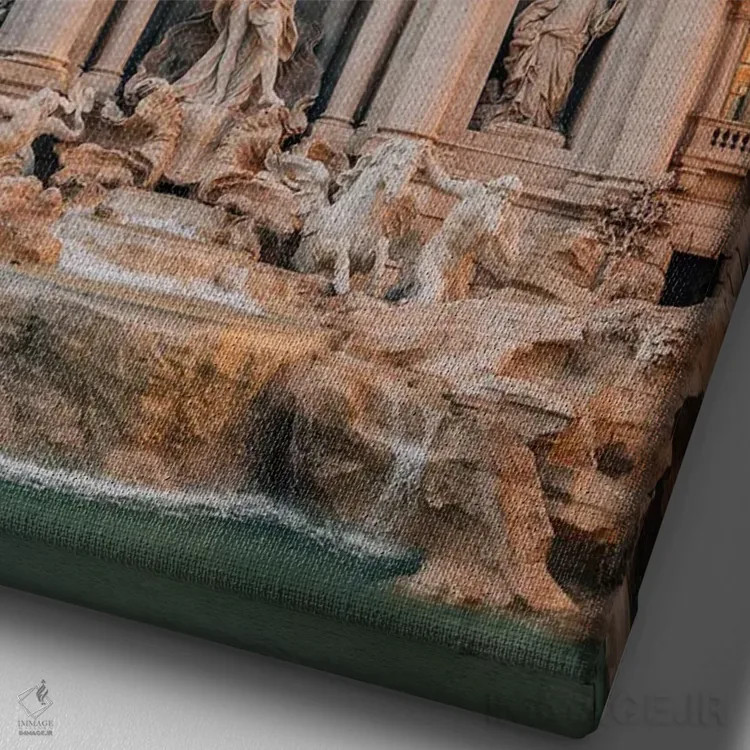 تابلو فواره تروی (روم) اثر جان بیلوس - نمای نزدیک بافت بوم