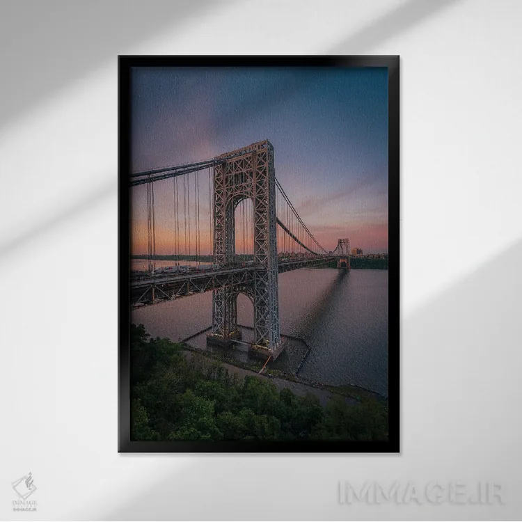 تابلو پل جورج واشنگتن اثر جان بیلوس - نمای قابدار مشکی