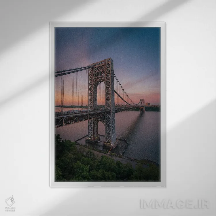 تابلو پل جورج واشنگتن اثر جان بیلوس - نمای قابدار سفید