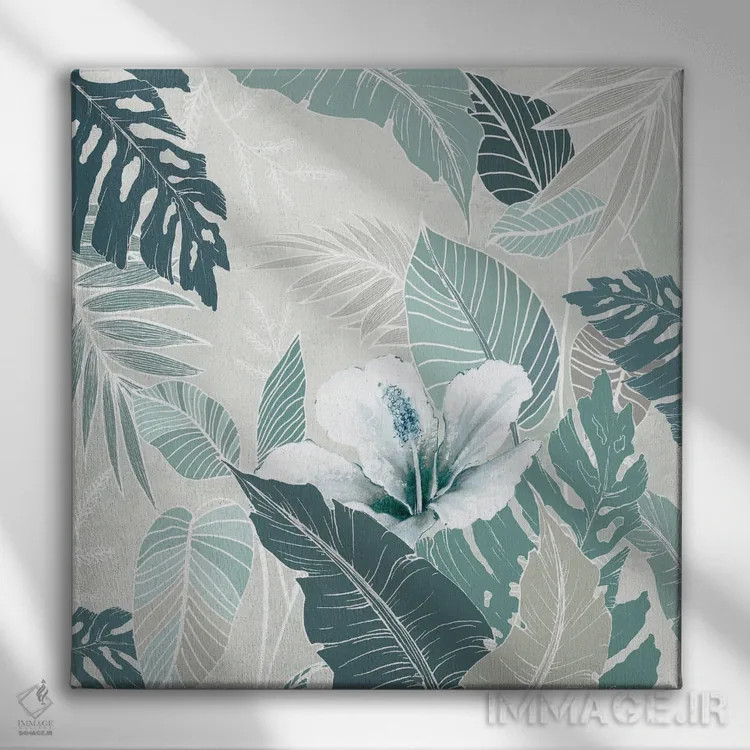 تابلو مناطق گرمسیری سبزآبی I اثر الکس بلک - نمای روبهرو روی دیوار