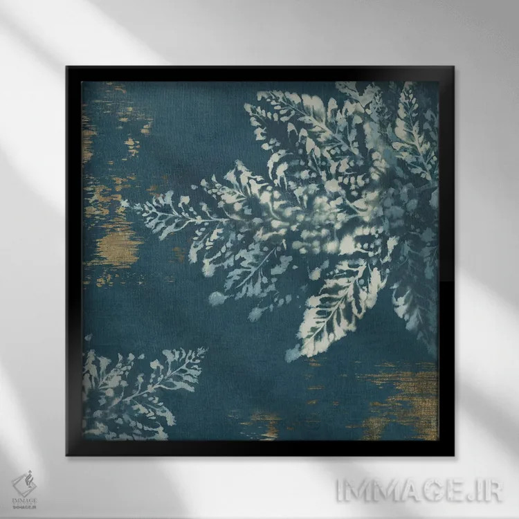 تابلو سرخس تای دای I (پارچه رنگی) اثر الکس بلک - نمای قابدار مشکی