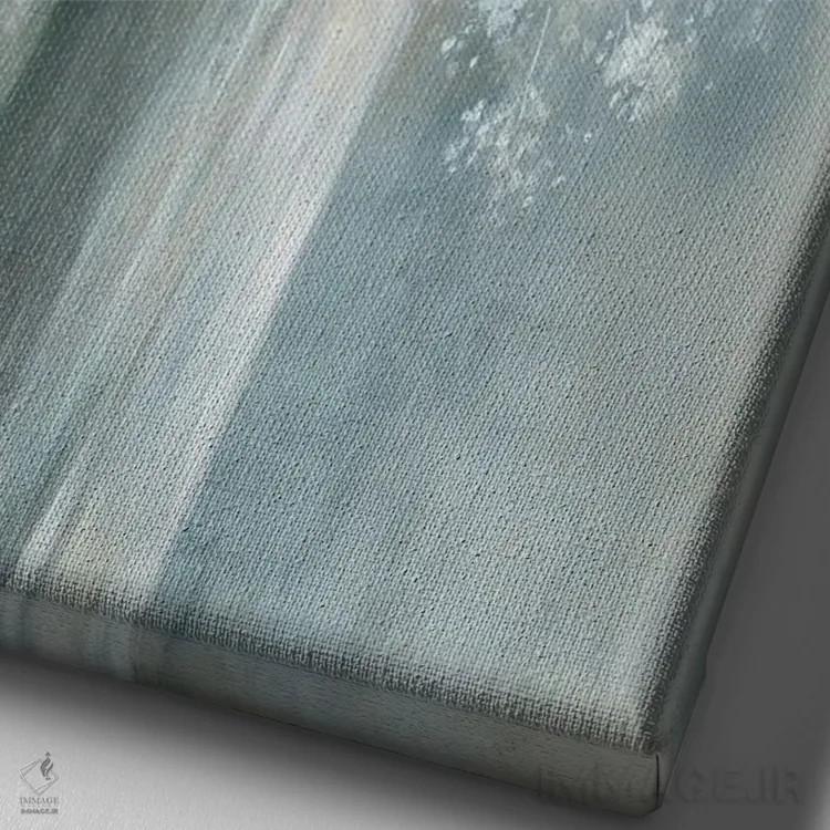 تابلو آواز دستهگل آبی اثر الکس بلک - نمای نزدیک بافت بوم