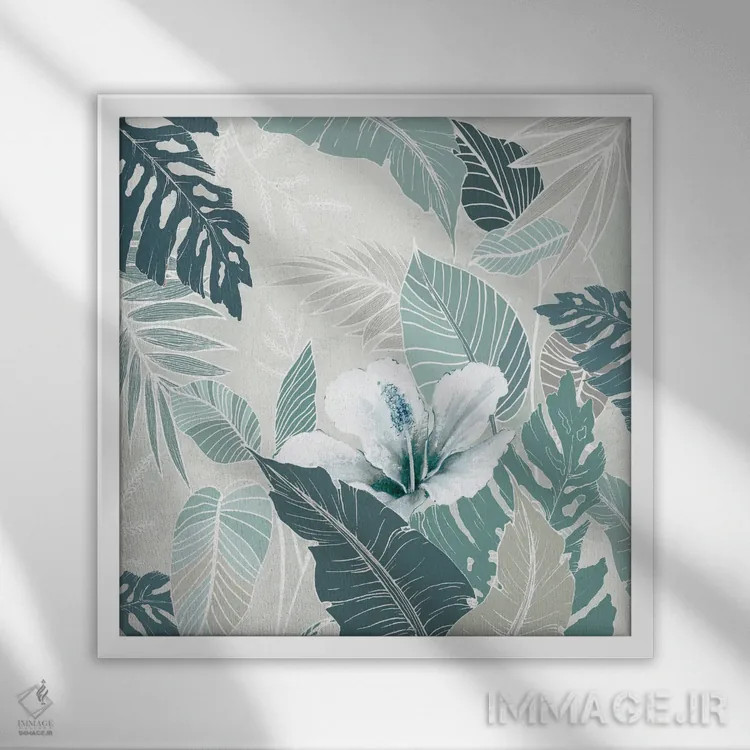 تابلو مناطق گرمسیری سبزآبی I اثر الکس بلک - نمای قابدار سفید