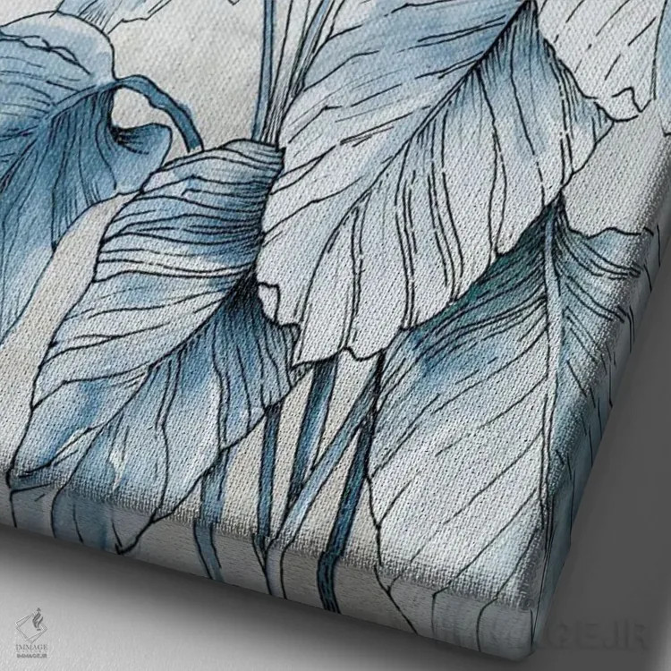 تابلو هارمونی آبی اثر الکس بلک - نمای نزدیک بافت بوم