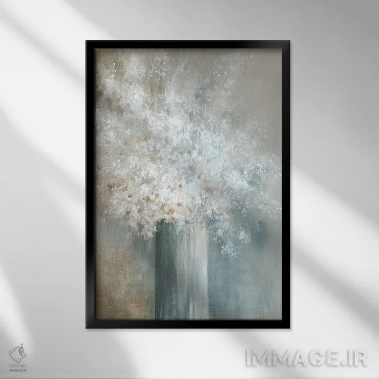 تابلو آواز دستهگل آبی اثر الکس بلک - نمای قابدار مشکی