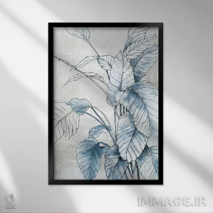 تابلو هارمونی آبی اثر الکس بلک - نمای قابدار مشکی