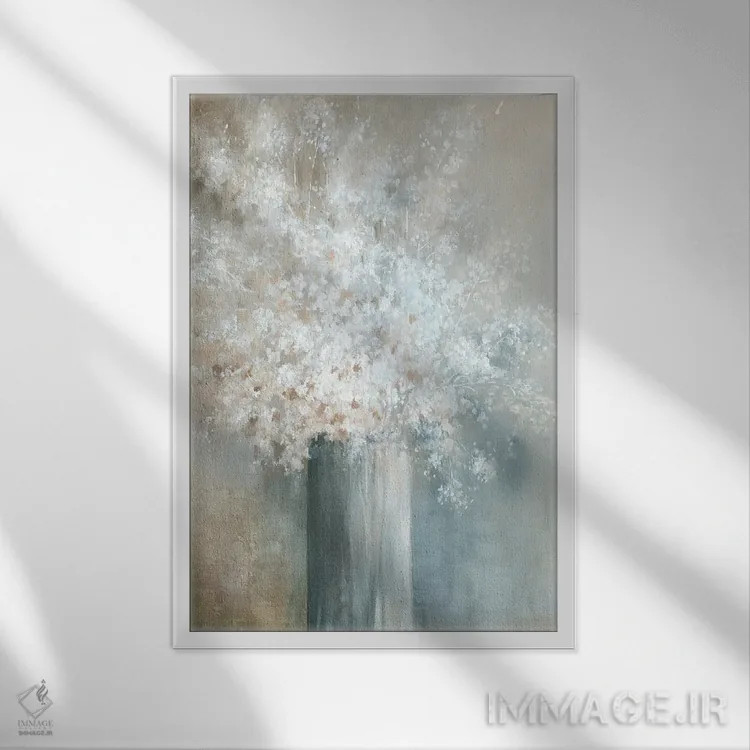 تابلو آواز دستهگل آبی اثر الکس بلک - نمای قابدار سفید