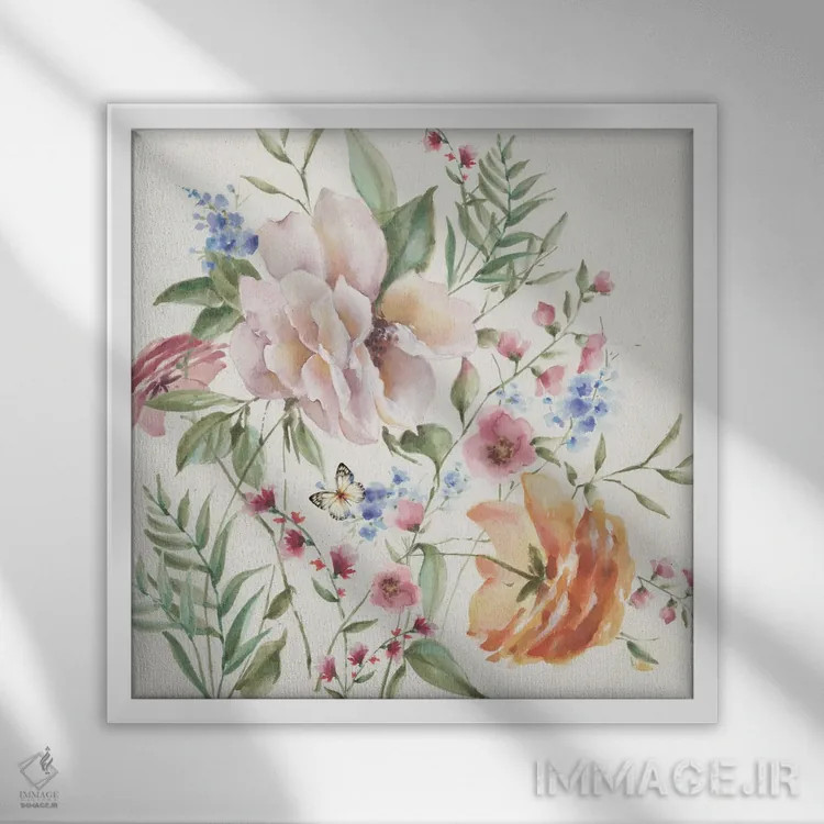 تابلو دشت گلها اثر الکس بلک - نمای قابدار سفید