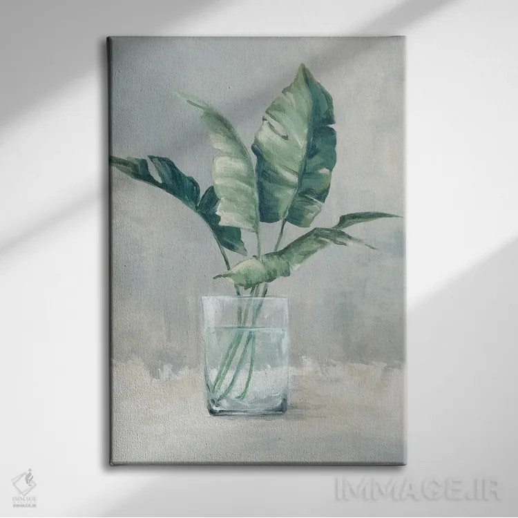 تابلو برگها در لیوان II اثر الکس بلک - نمای روبهرو روی دیوار