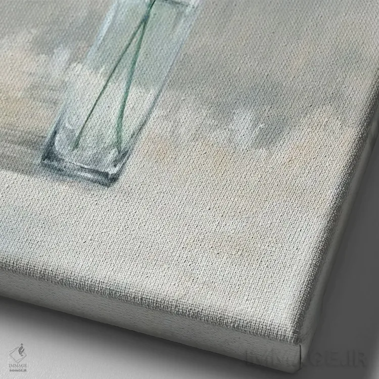 تابلو برگها در لیوان I اثر الکس بلک - نمای نزدیک بافت بوم