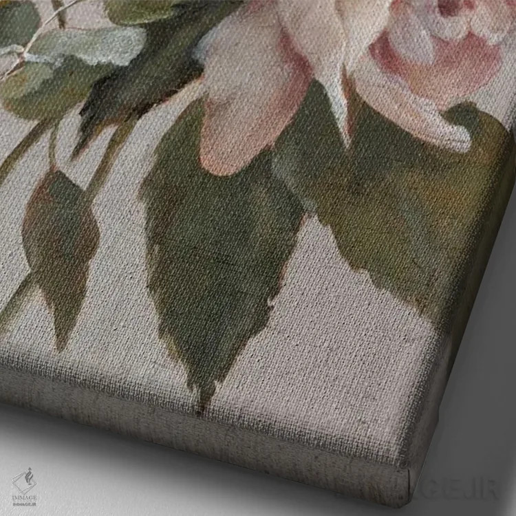 تابلو شکوفه باروک I (سبک هنری) اثر الکس بلک - نمای نزدیک بافت بوم