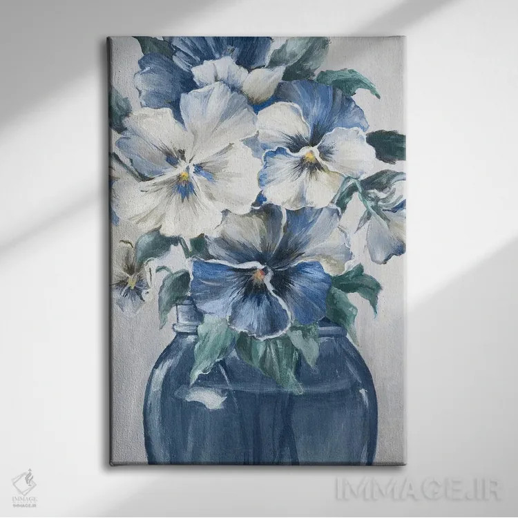 تابلو آبیهای نوستالژیک اثر الکس بلک - نمای روبهرو روی دیوار