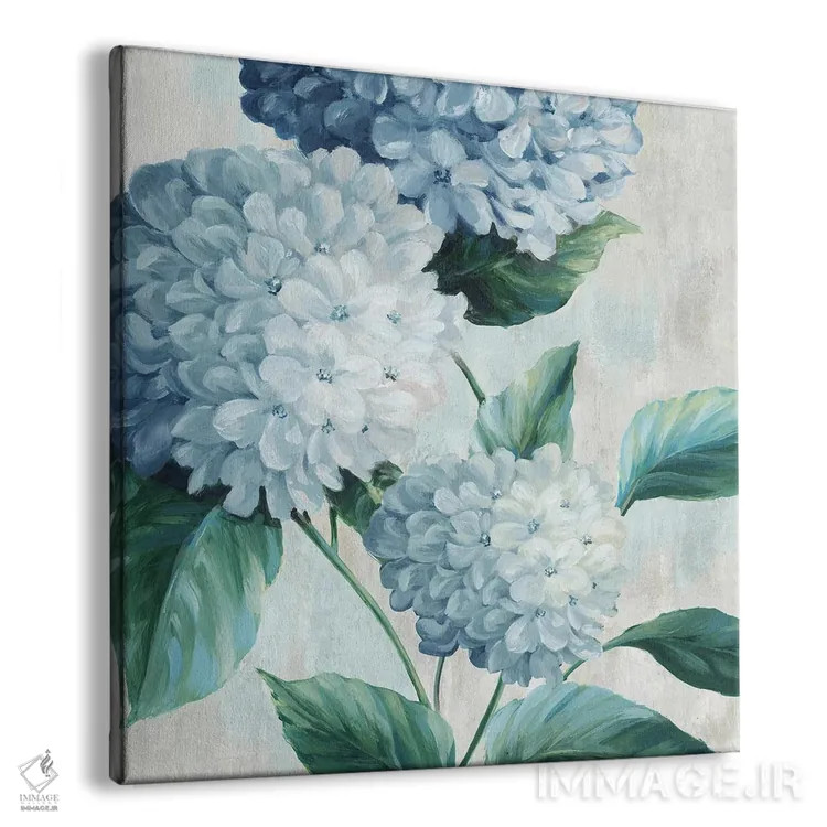 تابلو شکوفههای هورتانسیا آبی I اثر الکس بلک - نمای پرسپکتیو محصول