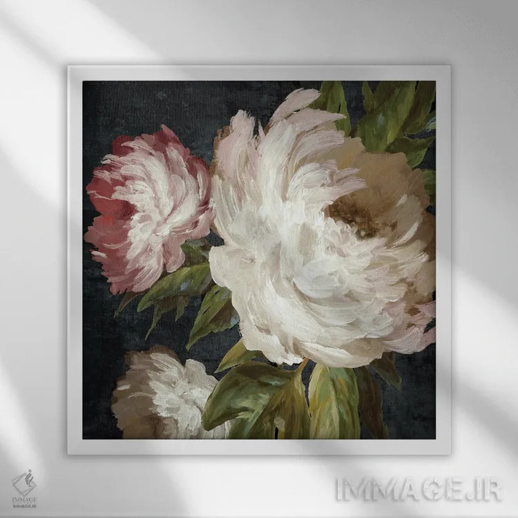 تابلو شور و شوق گلهای کلاسیک I اثر الکس بلک - نمای قابدار سفید