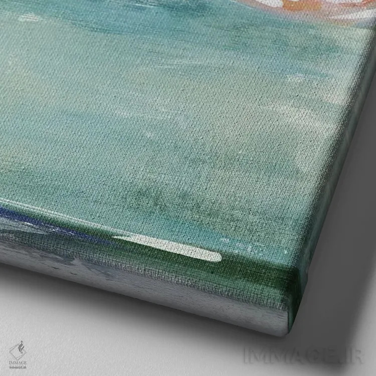 تابلو گلهای صورتی در گلدان اثر الکس بلک - نمای نزدیک بافت بوم