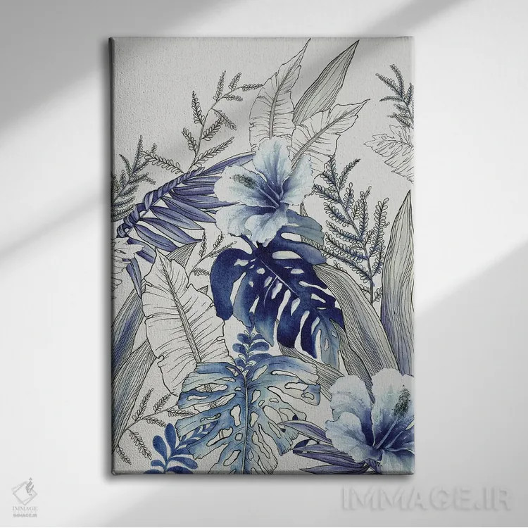 تابلو جنگل گرمسیری آبی I اثر الکس بلک - نمای روبهرو روی دیوار