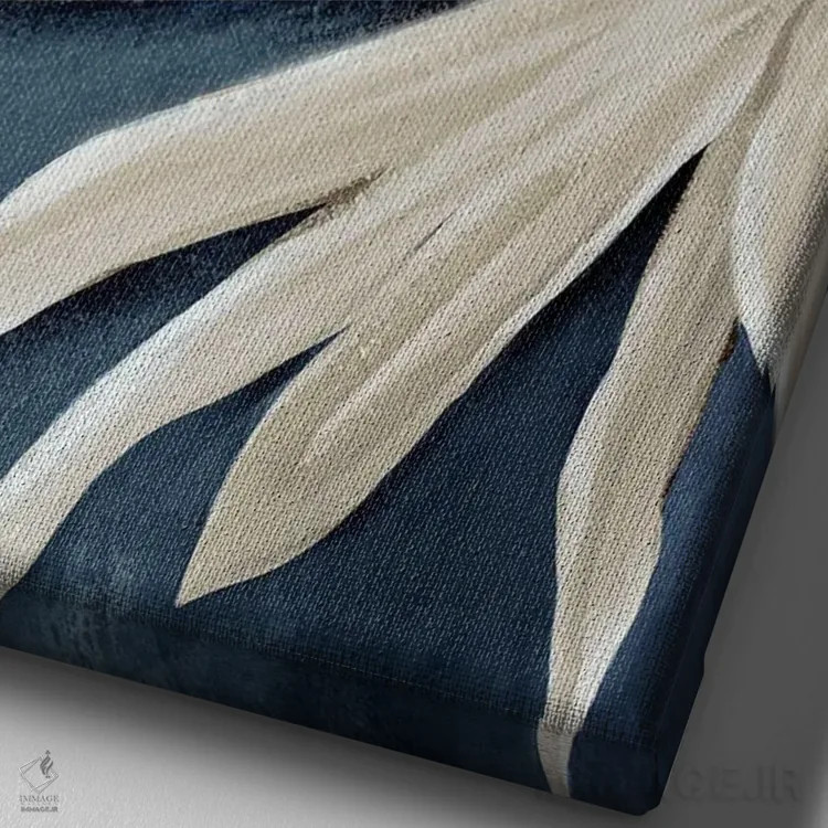 تابلو نخل خشک آبی I اثر الکس بلک - نمای نزدیک بافت بوم