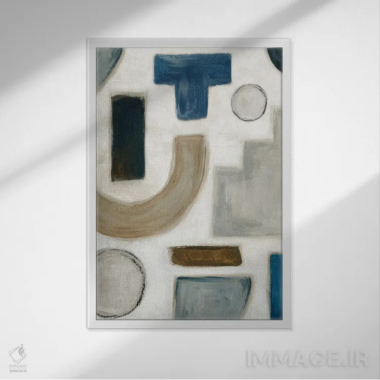 تابلو رقص رنگ آبی II اثر الکس بلک - نمای قابدار سفید