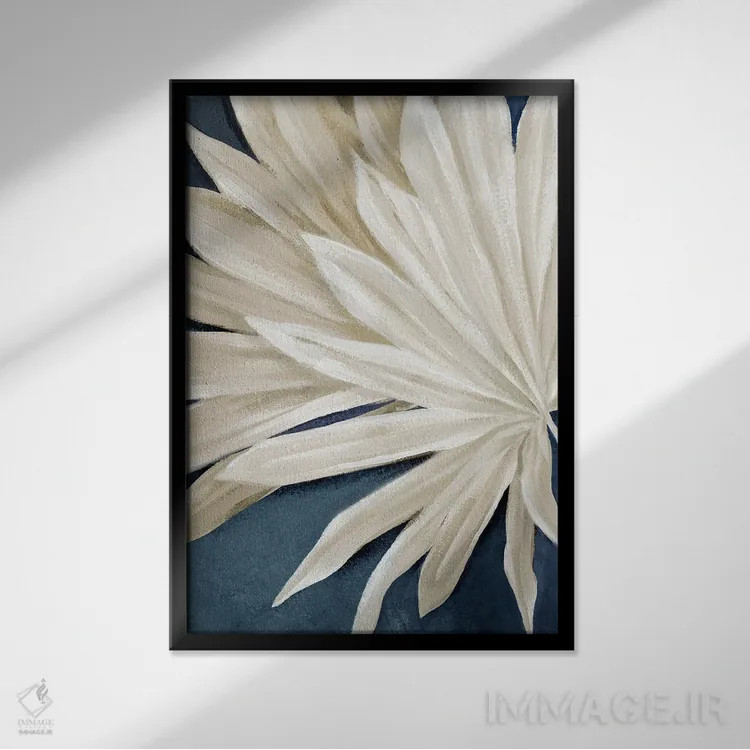 تابلو نخل خشک آبی I اثر الکس بلک - نمای قابدار مشکی