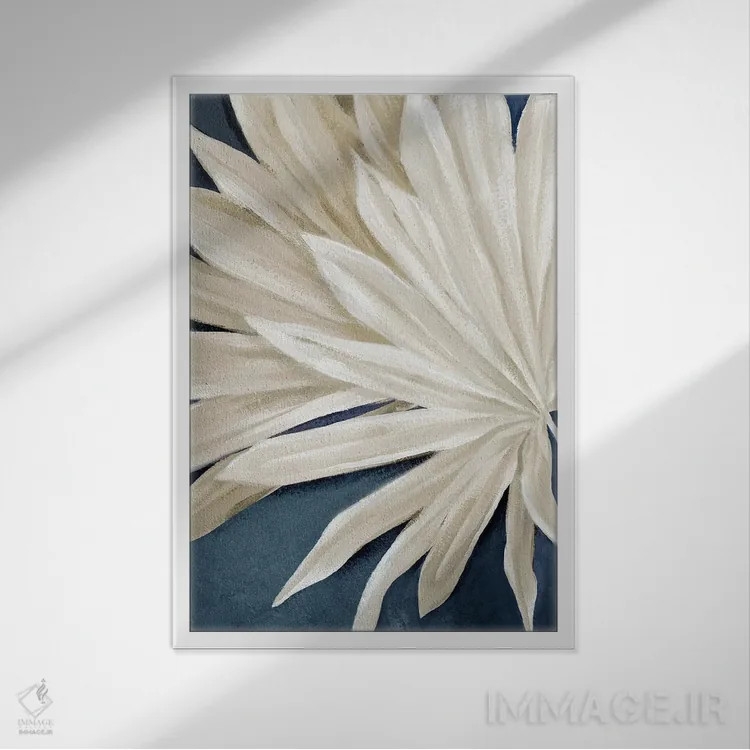 تابلو نخل خشک آبی I اثر الکس بلک - نمای قابدار سفید