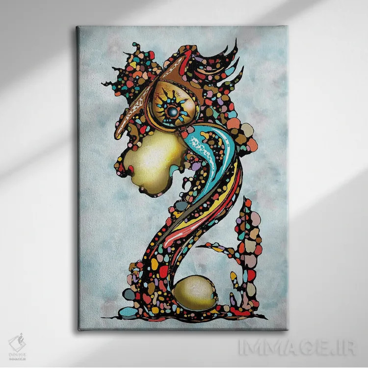 تابلو شاه اژدها اثر جی.بلو استودیو (استودیو هنری) - نمای روبهرو روی دیوار