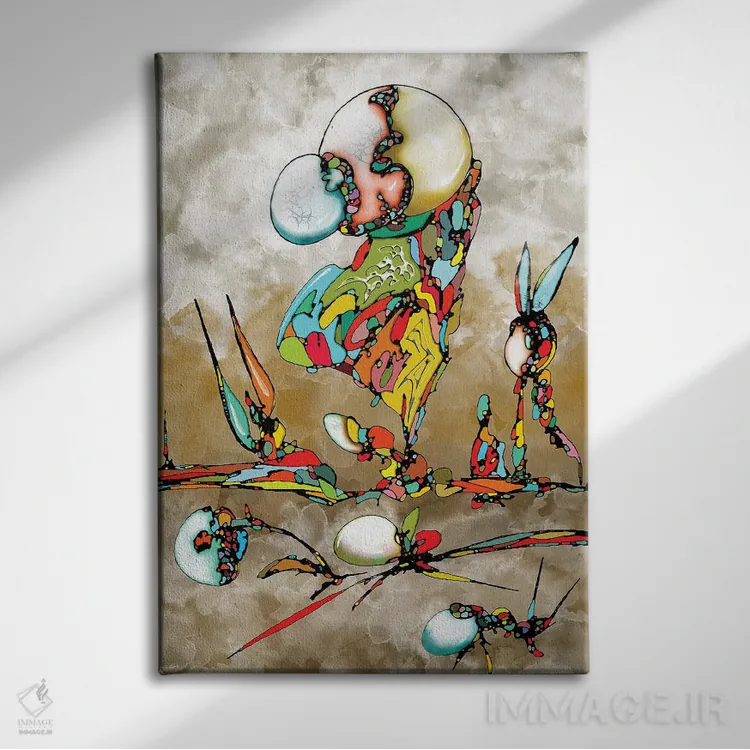 تابلو دریای کهکشانی اثر جی.بلو استودیو (استودیو هنری) - نمای روبهرو روی دیوار