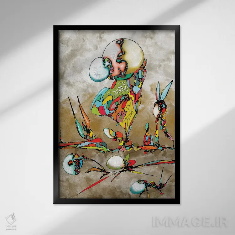 تابلو دریای کهکشانی اثر جی.بلو استودیو (استودیو هنری) - نمای قابدار مشکی