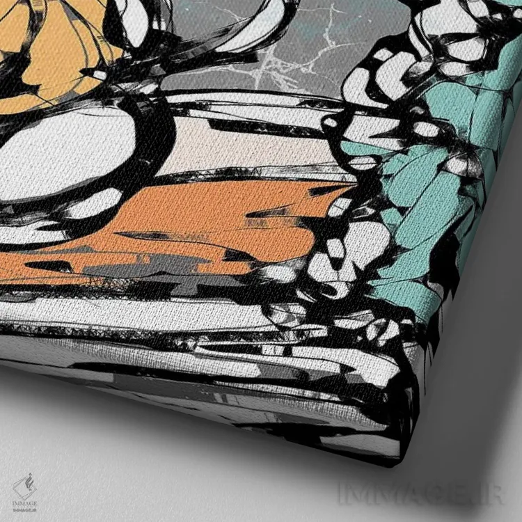 تابلو شادی بهار اثر جی.بلو استودیو (استودیو هنری) - نمای نزدیک بافت بوم