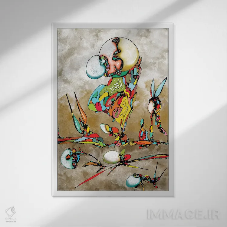 تابلو دریای کهکشانی اثر جی.بلو استودیو (استودیو هنری) - نمای قابدار سفید