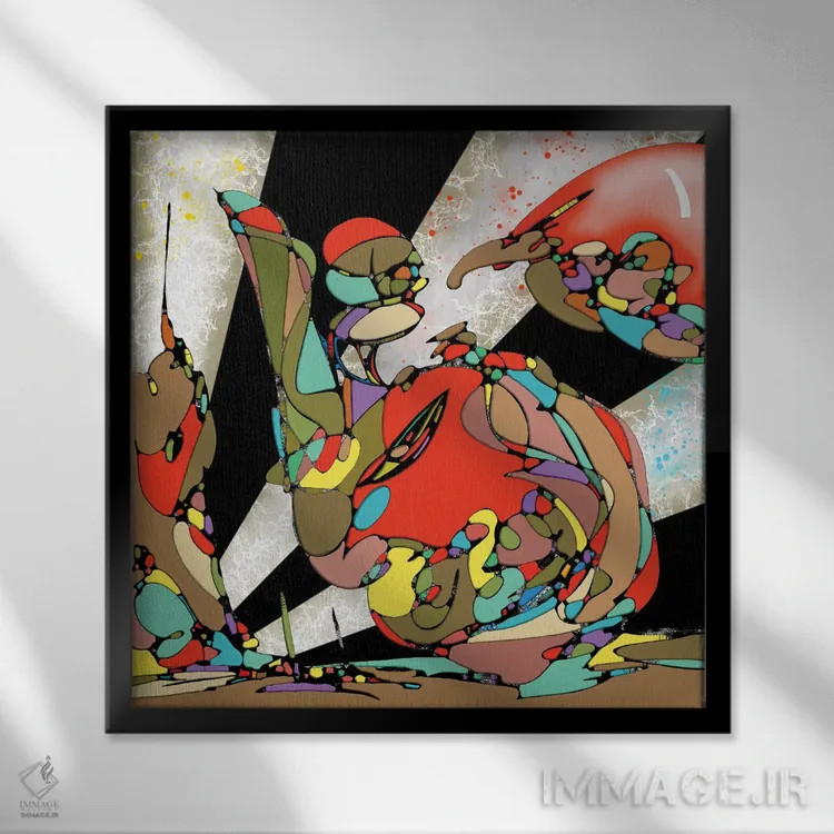 تابلو پرندگان جنگلی اثر جی.بلو استودیو (استودیو هنری) - نمای قابدار مشکی