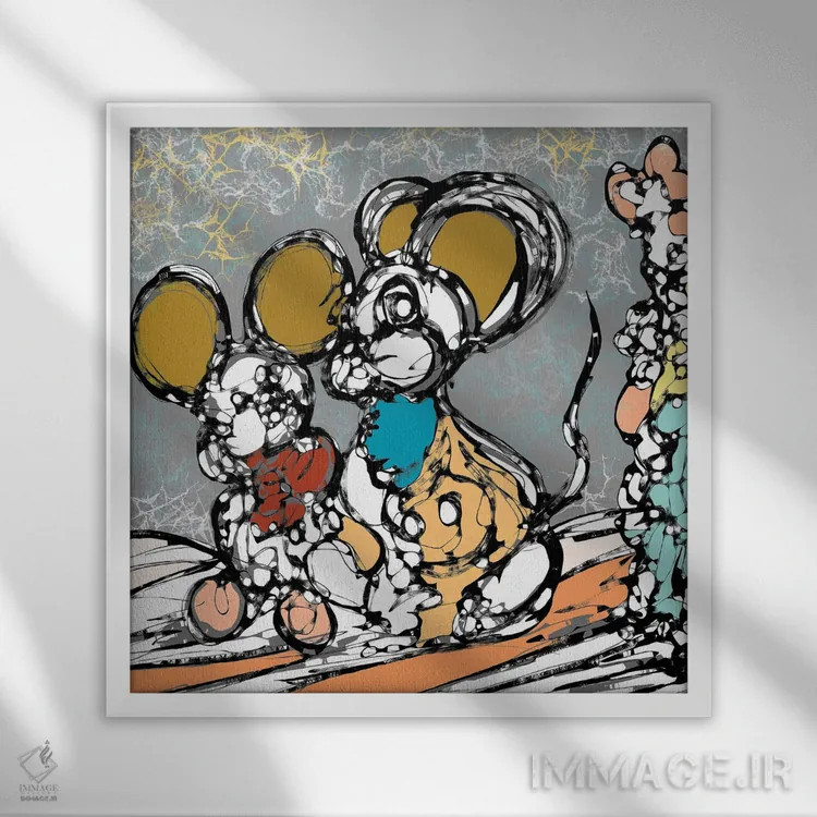 تابلو شادی بهار اثر جی.بلو استودیو (استودیو هنری) - نمای قابدار سفید