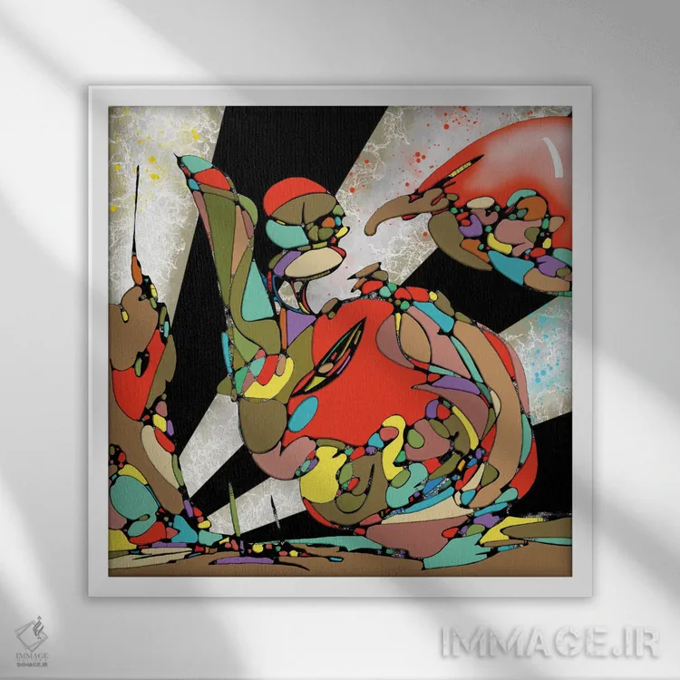 تابلو پرندگان جنگلی اثر جی.بلو استودیو (استودیو هنری) - نمای قابدار سفید