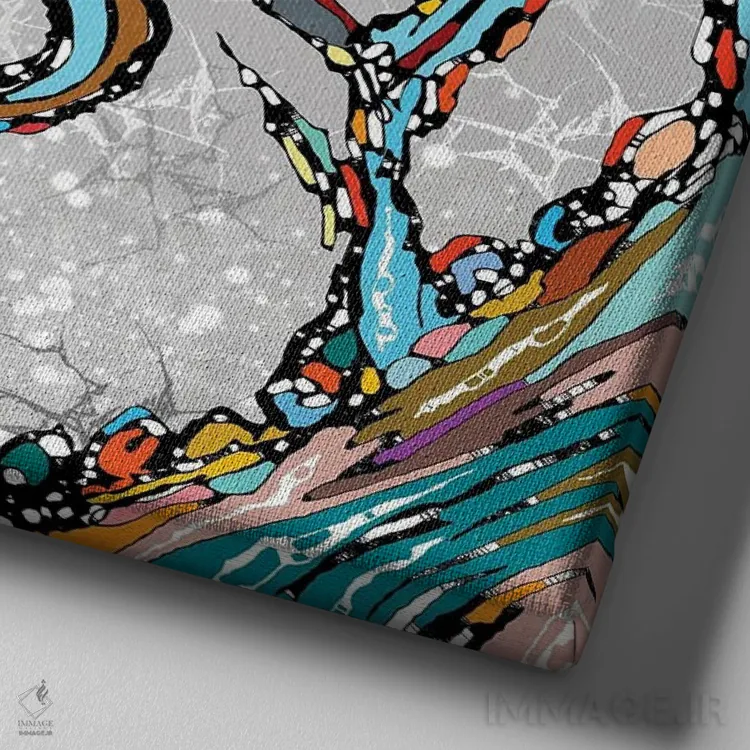 تابلو قلمرو من اثر جی.بلو استودیو (استودیو هنری) - نمای نزدیک بافت بوم