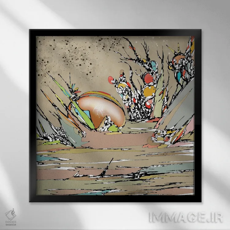 تابلو جای آرام اثر جی.بلو استودیو (استودیو هنری) - نمای قابدار مشکی