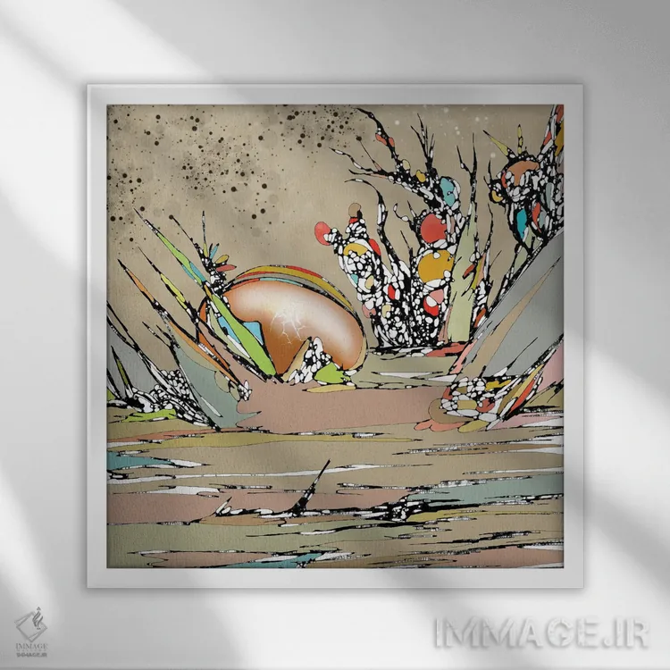 تابلو جای آرام اثر جی.بلو استودیو (استودیو هنری) - نمای قابدار سفید