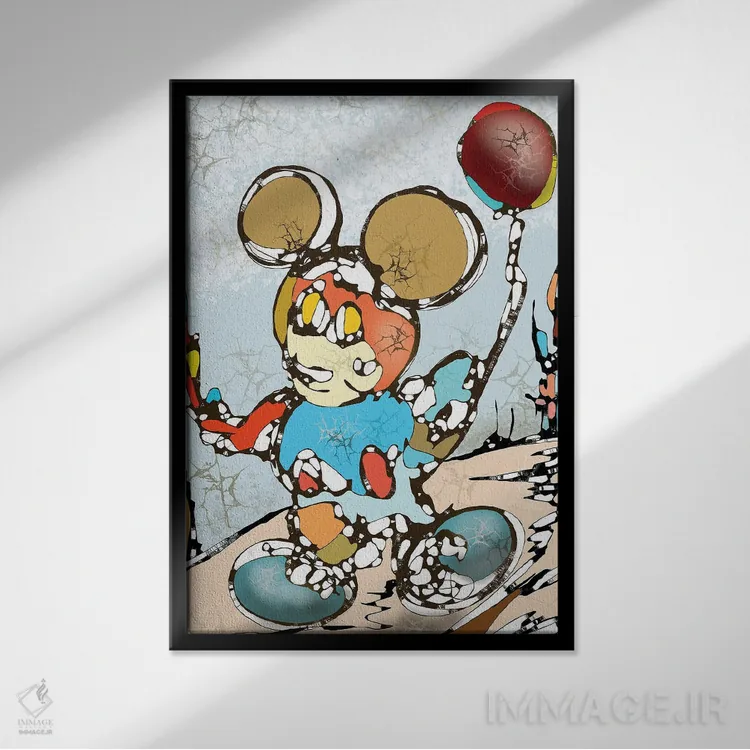 تابلو قدمزدن در نمایشگاه اثر جی.بلو استودیو (استودیو هنری) - نمای قابدار مشکی