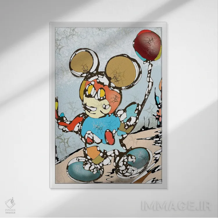 تابلو قدمزدن در نمایشگاه اثر جی.بلو استودیو (استودیو هنری) - نمای قابدار سفید