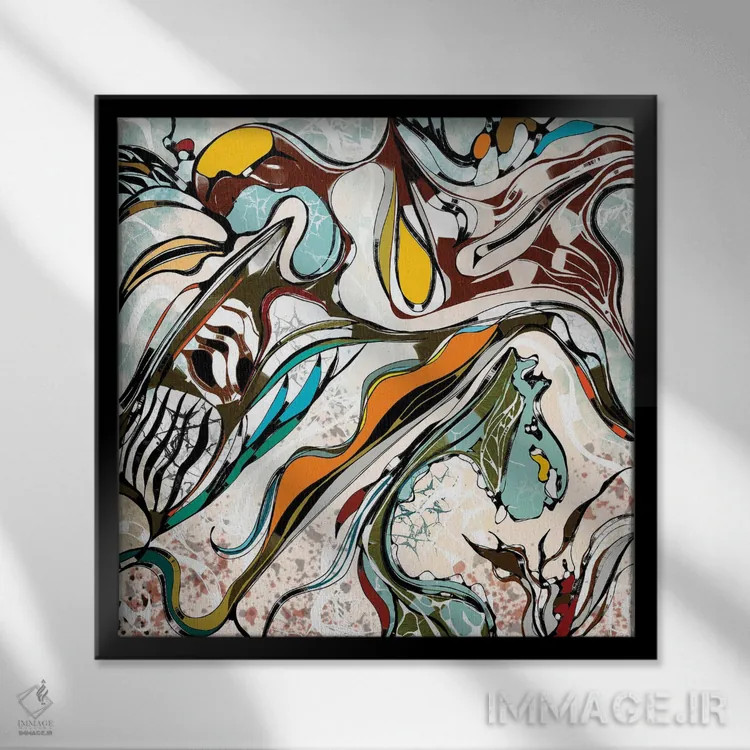 تابلو هجوم جمعیت اثر جی.بلو استودیو (استودیو هنری) - نمای قابدار مشکی