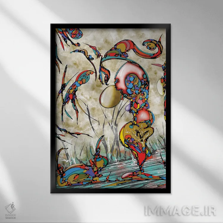 تابلو جنگل اثر جی.بلو استودیو (استودیو هنری) - نمای قابدار مشکی