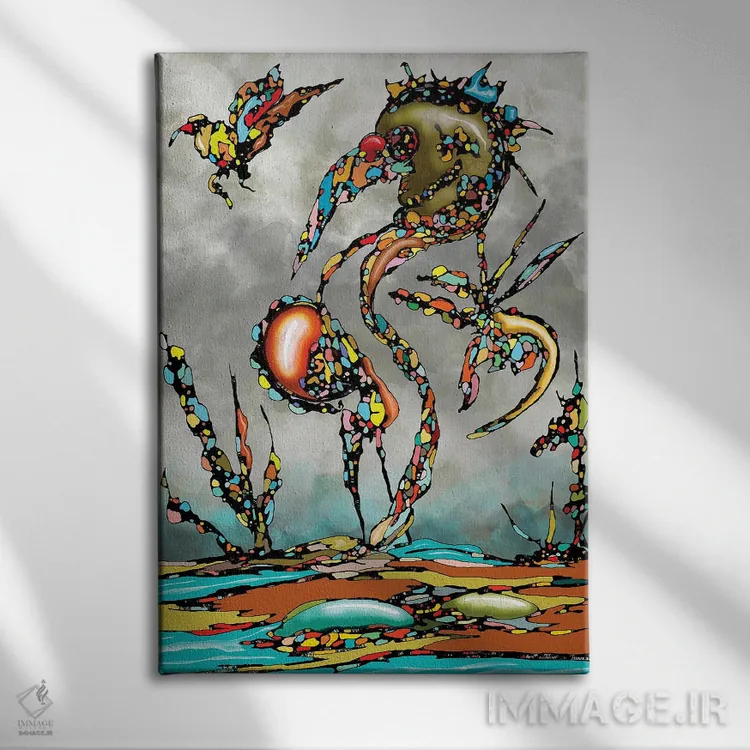 تابلو چیزهای جهان اثر جی.بلو استودیو (استودیو هنری) - نمای روبهرو روی دیوار