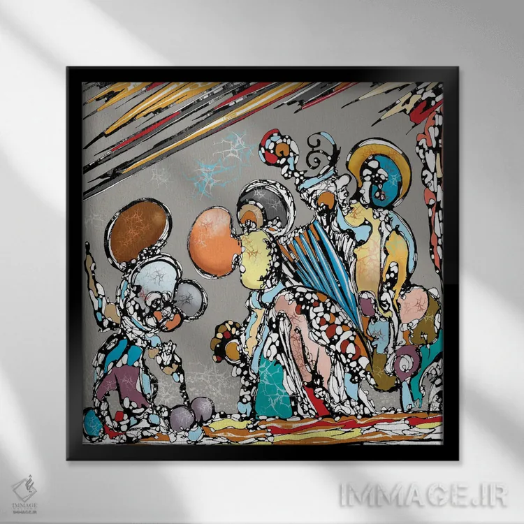 تابلو بازرگان اثر جی.بلو استودیو (استودیو هنری) - نمای قابدار مشکی