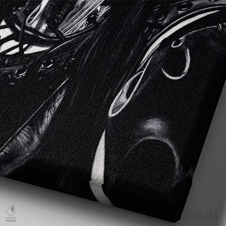 تابلو دختر استیمپانک II (سبک فانتزی) اثر جی.بلو استودیو (استودیو هنری) - نمای نزدیک بافت بوم