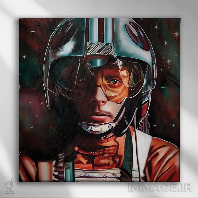 تابلو لوک اسکایواکر (جنگ ستارگان) اثر جی.بلو استودیو (استودیو هنری) - نمای روبهرو روی دیوار