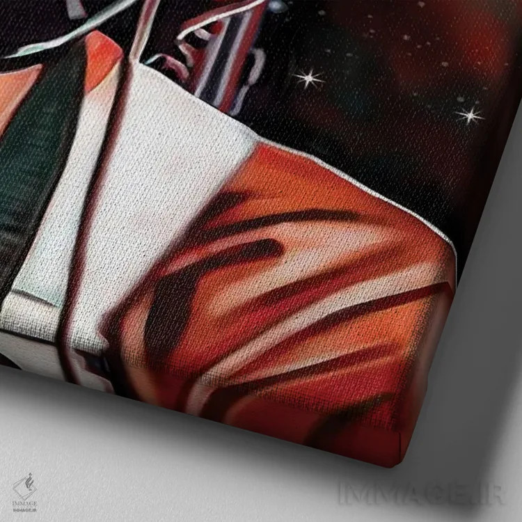 تابلو لوک اسکایواکر (جنگ ستارگان) اثر جی.بلو استودیو (استودیو هنری) - نمای نزدیک بافت بوم