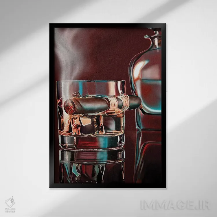 تابلو یک روز دیگر اثر جی.بلو استودیو (استودیو هنری) - نمای قابدار مشکی