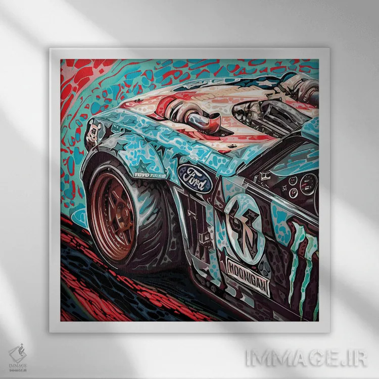 تابلو ماشین دریفت هونیکورن V اثر جی.بلو استودیو (استودیو هنری) - نمای قابدار سفید